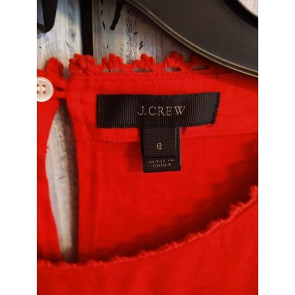 J crew 100% linen  long sleeve embroidered top  Sz 6 Boho Feminine Cottage Core - Picture 9 of 10